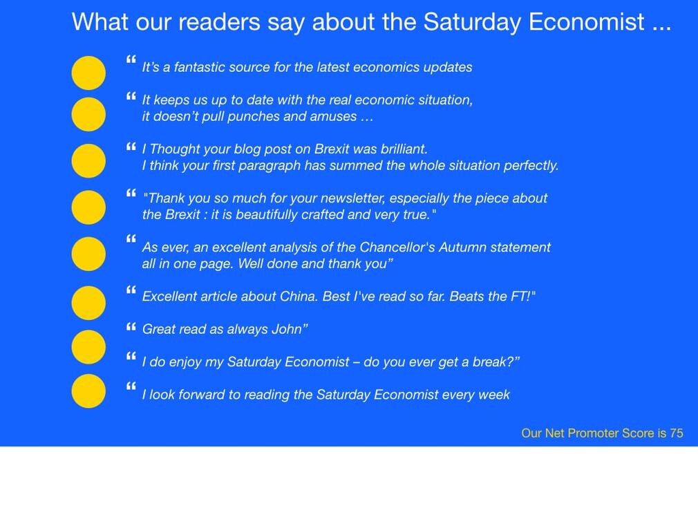 The Saturday Economist ... What our readers say
