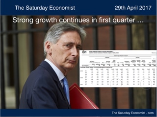 The Saturday Economist ... Strong growth continues in first quarter ...