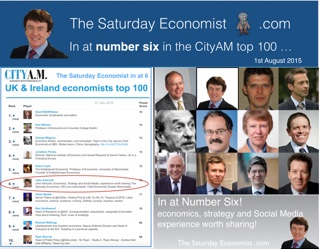 The Saturday Economist 1st August 2015, we feature in the CityAM top ten!