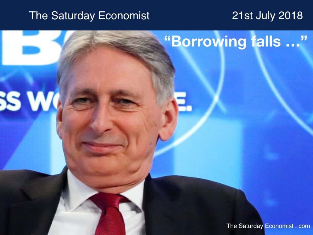 The Saturday Economist ... Borrowing falls ... A Chancellor Smiles