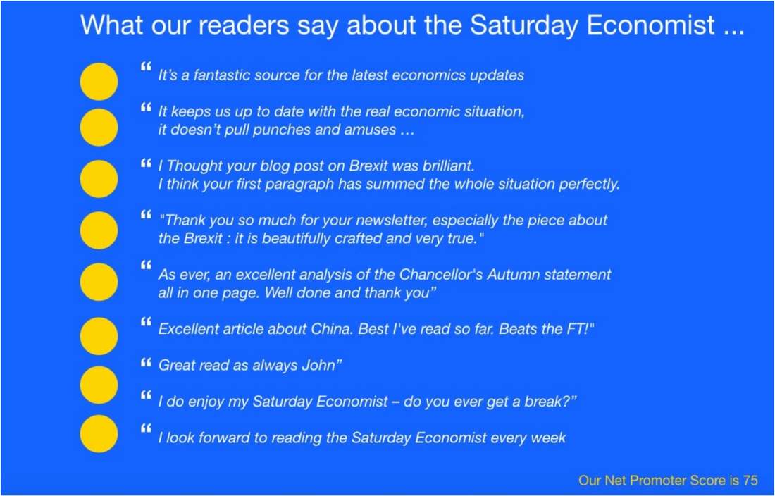 The Saturday Economist, What Our Readers Say